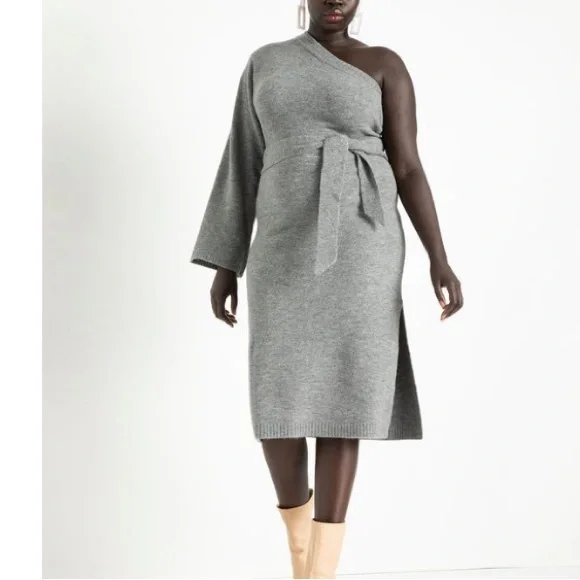 Eloquii Dresses One Shoulder Sweater Dress Poshmark